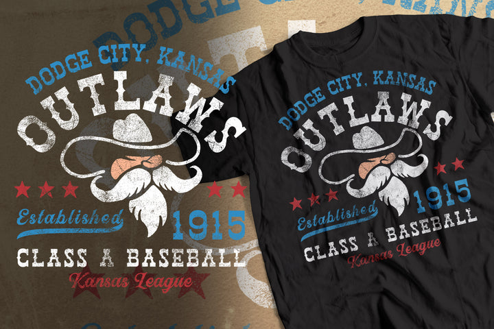 Outlaws Baseball Dodge City 1915 T-Shirt