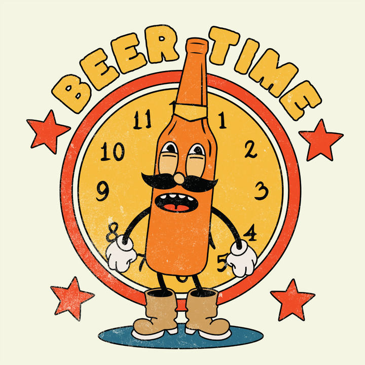 Beer Time T-Shirt — Retro Beer Bottle Graphic Tee