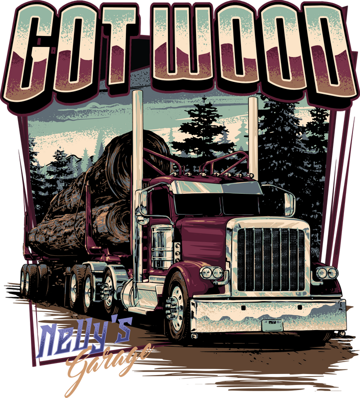 Got Wood Truck Tee — Vintage Logging Truck Graphic T-Shirt