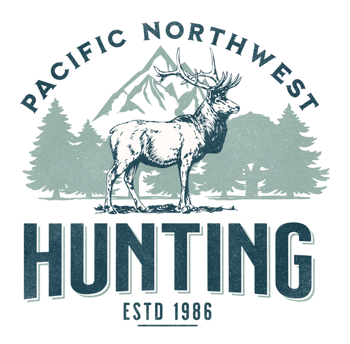 Pacific Northwest Hunting T-Shirt — Elk & Mountain Graphic