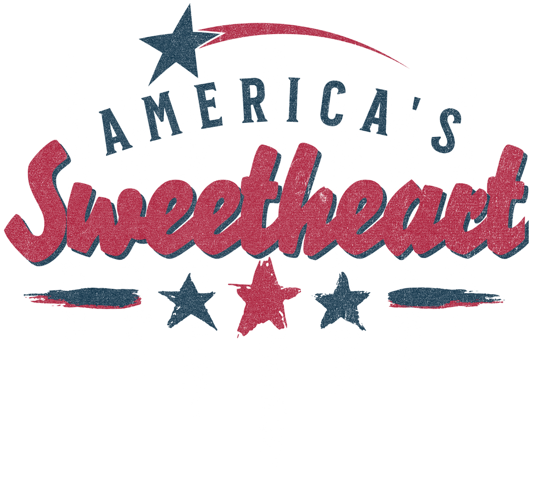 America's Sweetheart T-Shirt - Retro Patriotic Stars & Stripes Tee