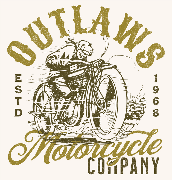 Outlaws Motorcycle Company Vintage Tee — Retro Biker T-Shirt