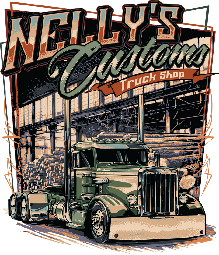 Vintage 'Nelly's Customs' Truck T-Shirt — Retro Truck Graphic Tee