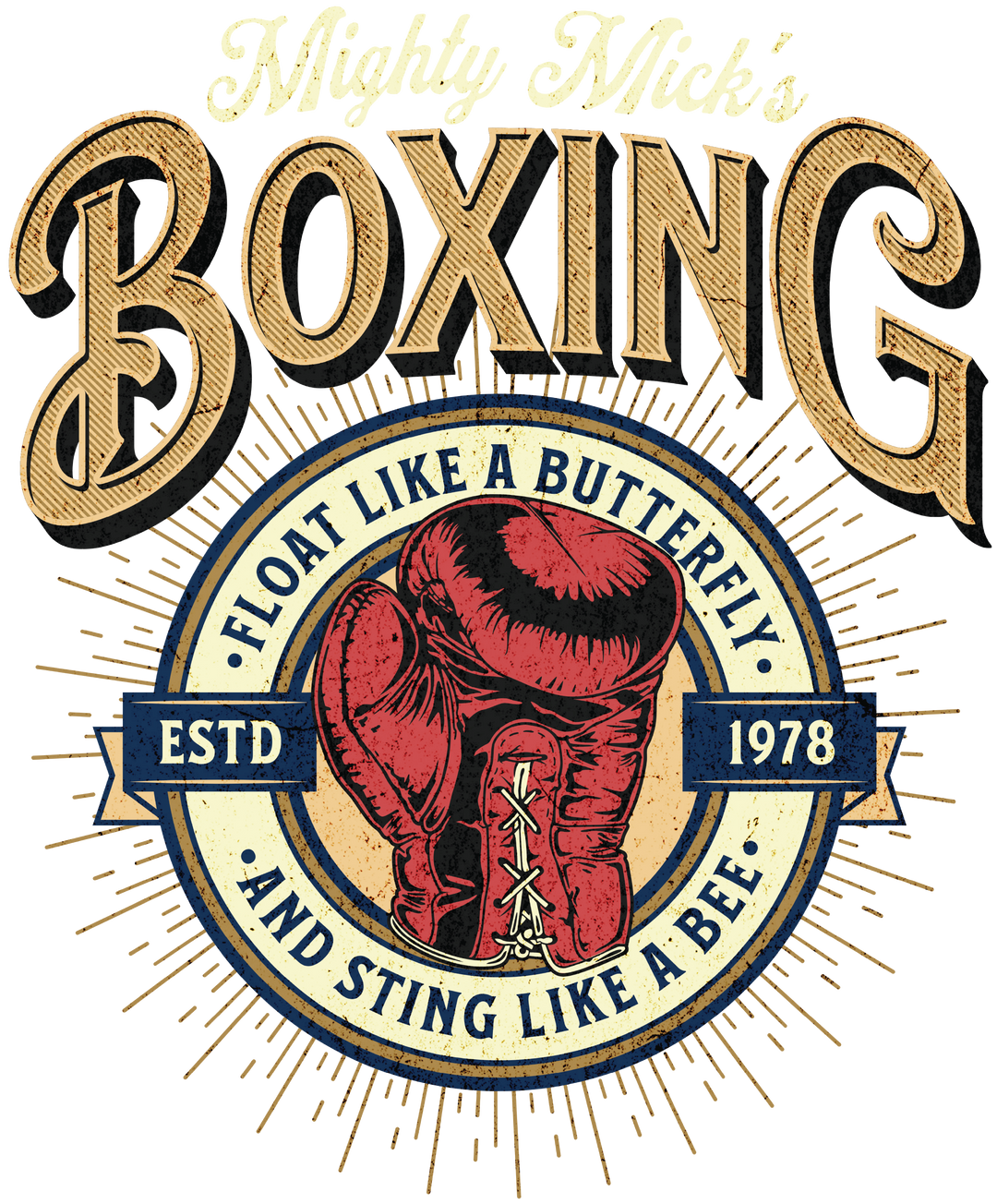 Boxing T-Shirt — "Mighty Mick's Boxing" Vintage Tee