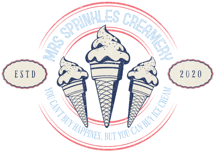 Ice Cream Parlor Vintage T-Shirt — 'Mrs Sprinkles Creamery' Retro Logo