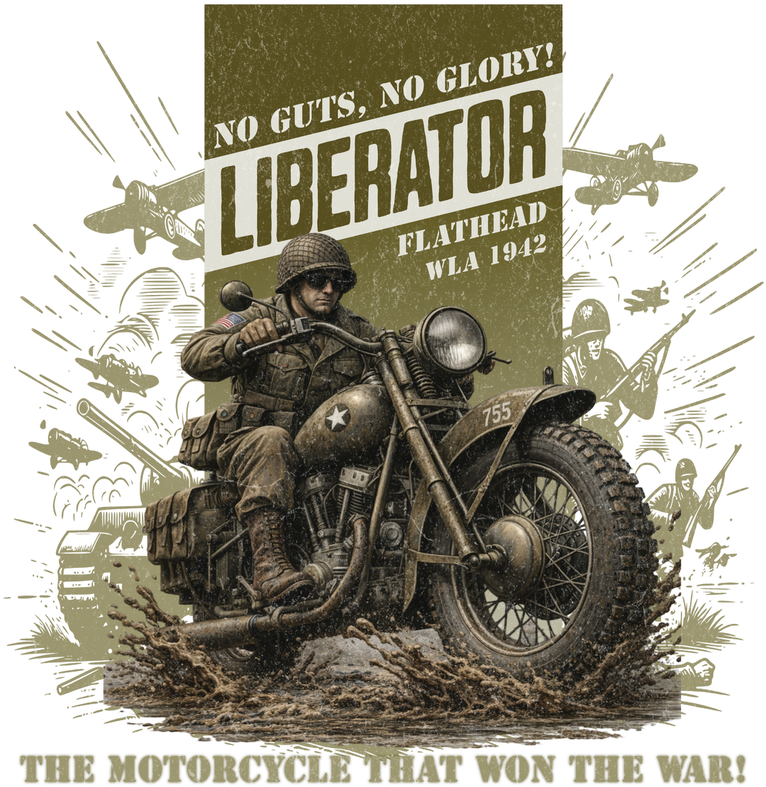 Liberator WWII T-Shirt — "No Guts, No Glory!" Vintage Military Design