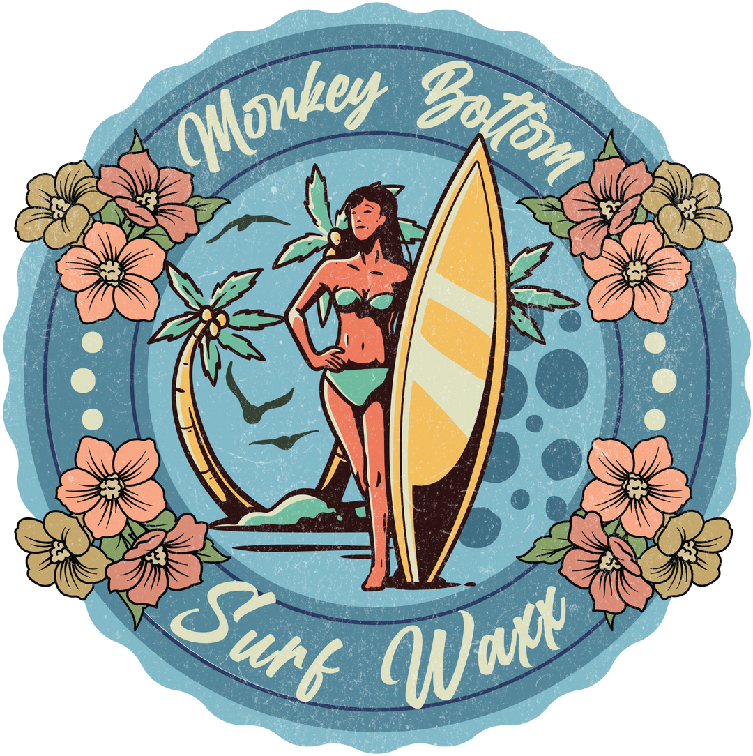 Surf Wax T-Shirt — Monkey Bottom Surf Wax Retro Beach Tee