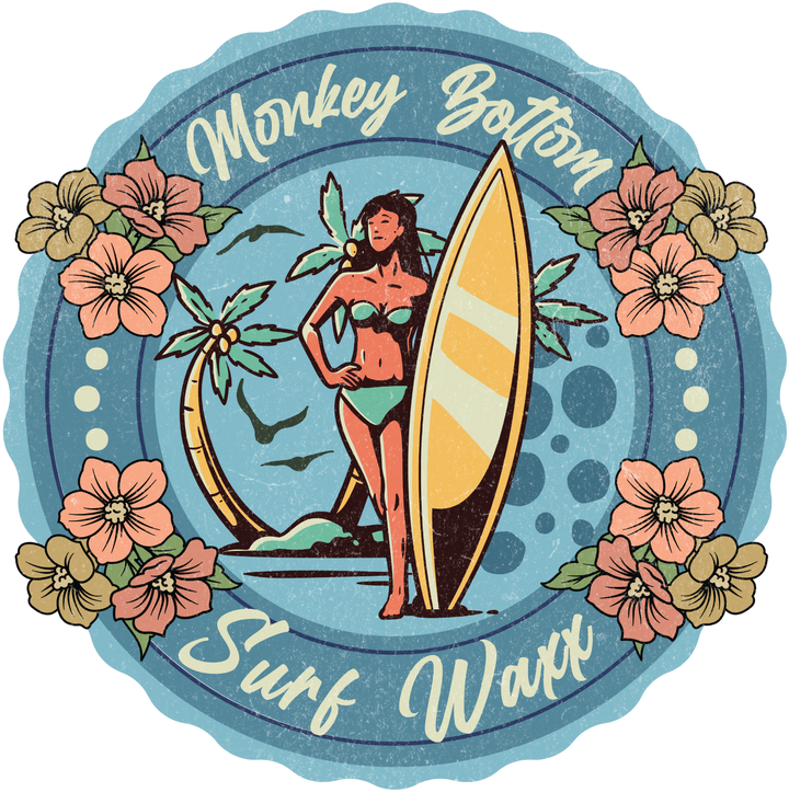 Surf Wax T-Shirt — Monkey Bottom Surf Wax Retro Beach Tee