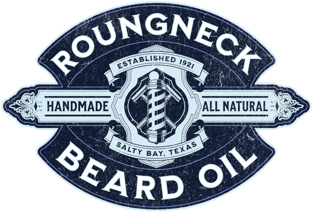 Beard Oil Logo T-Shirt — 'Roughneck Beard Oil' Vintage Badge Tee