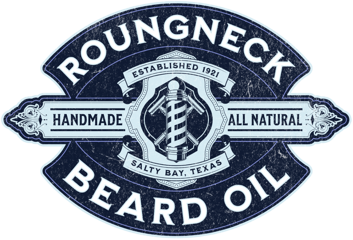 Beard Oil Logo T-Shirt — 'Roughneck Beard Oil' Vintage Badge Tee