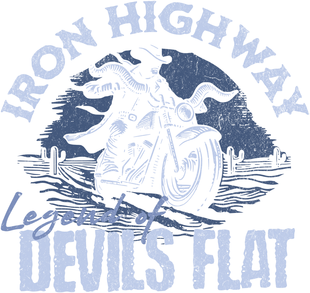 Iron Highway Motorcycle T‑Shirt — "Devils Flat" Vintage Biker Tee