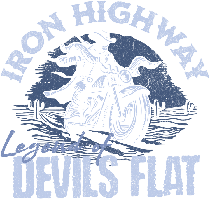 Iron Highway Motorcycle T‑Shirt — "Devils Flat" Vintage Biker Tee