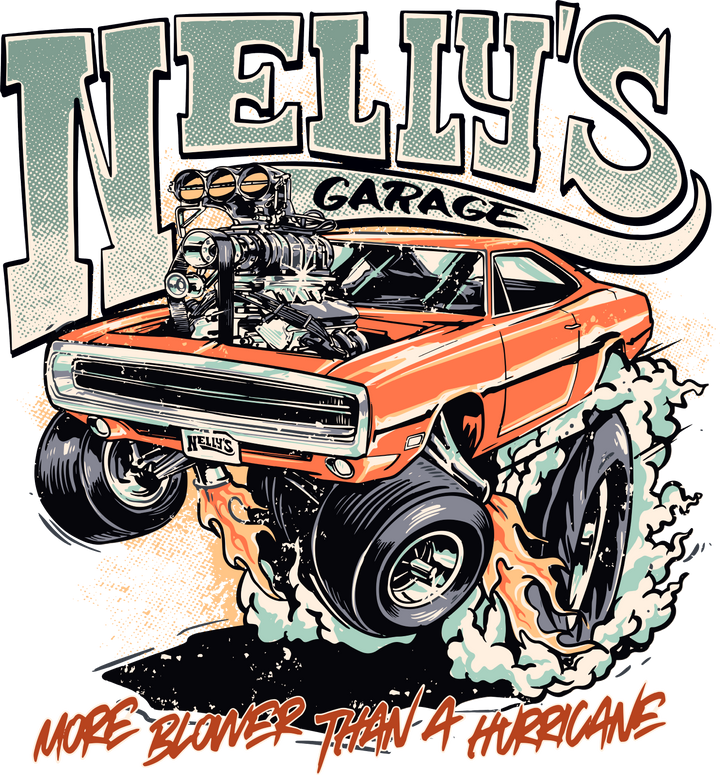 T-Shirt — 'Nelly's Garage' Gasser Edition Vintage Logo Tee