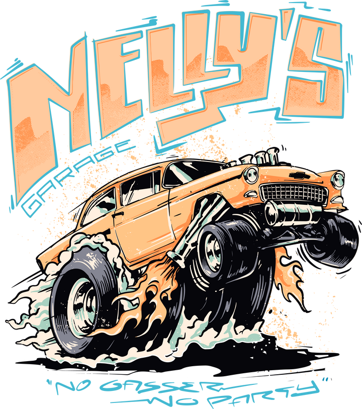 Nelly's Garage Retro Gasser Tee - Chevy Hot Rod T-Shirt