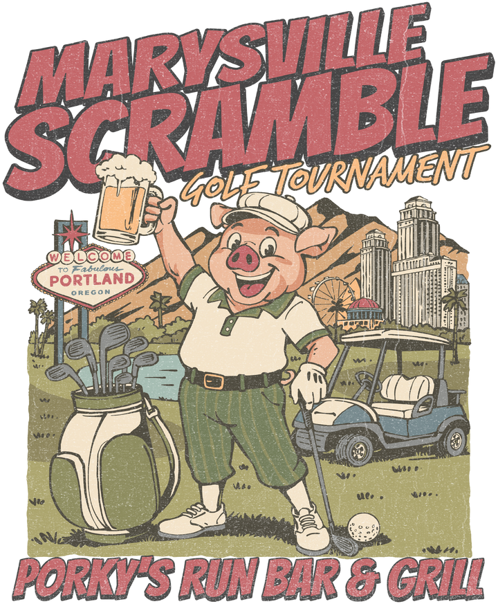 Marysville Scramble Retro Golf Tournament T-Shirt