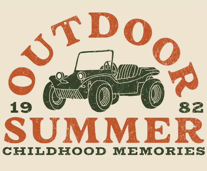 Outdoor Summer T‑Shirt — Vintage Buggy “Childhood Memories” Tee