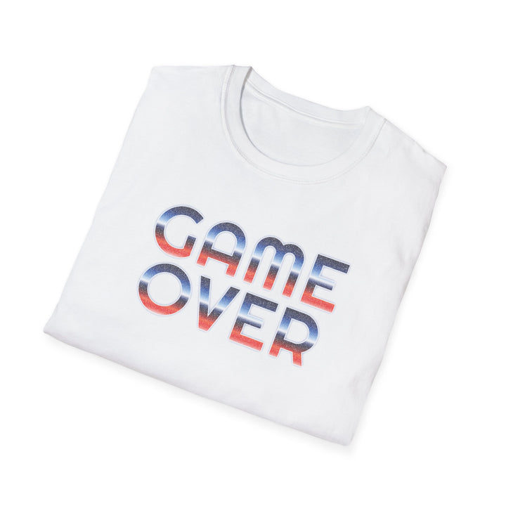 Game Over T-Shirt — Retro Striped Gaming Graphic Tee