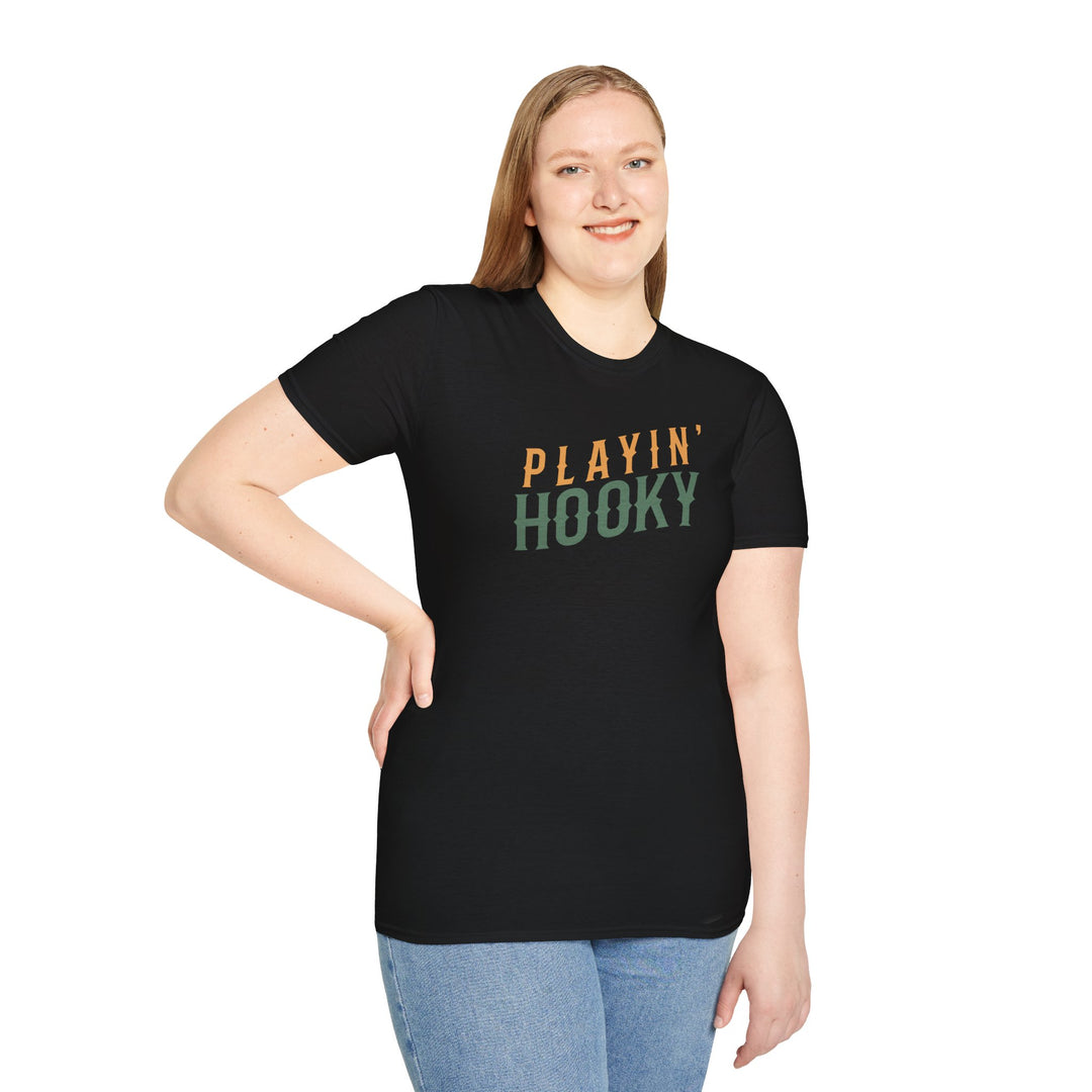 Playin' Hooky T-Shirt — Vintage Crabby Ol Bastard Fishing Tee
