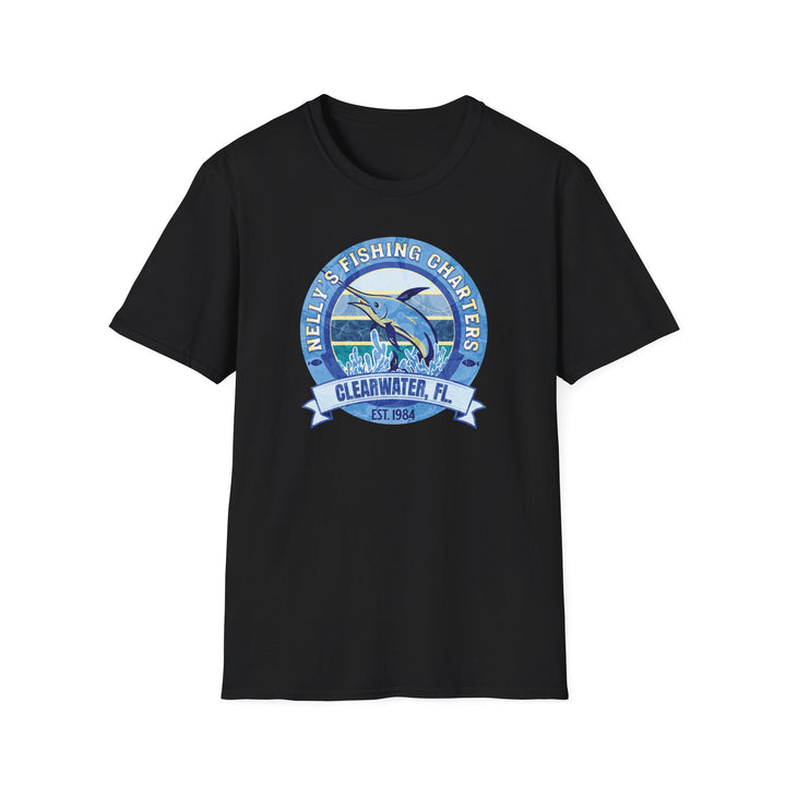 Fishing T-Shirt — “Nelly’s Fishing Charters, Clearwater FL” Marlin Logo Tee