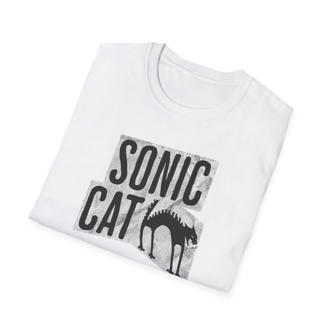 Sonic Cat T‑Shirt — Retro Grunge Cat Graphic Tee