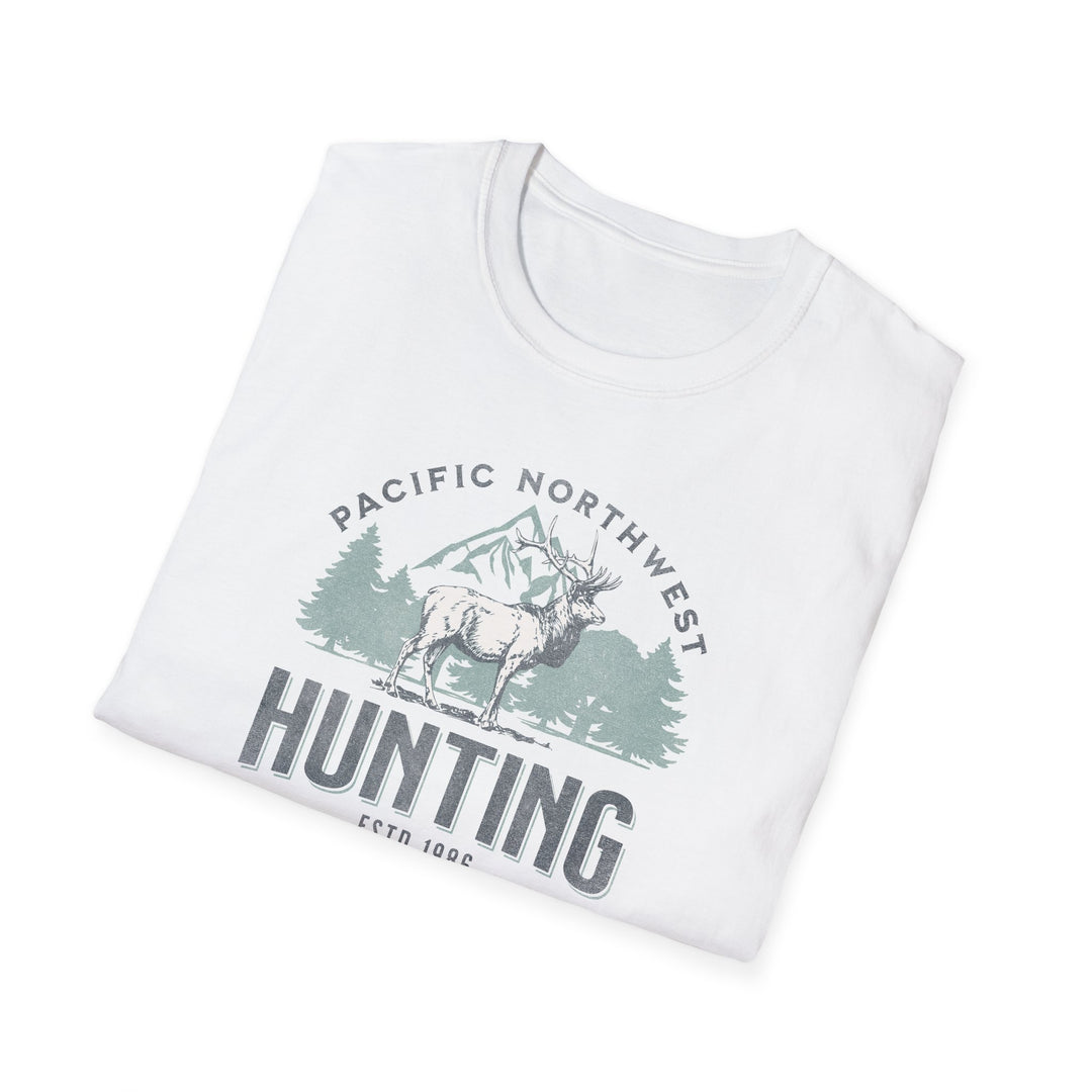 Pacific Northwest Hunting T-Shirt — Elk & Mountain Graphic