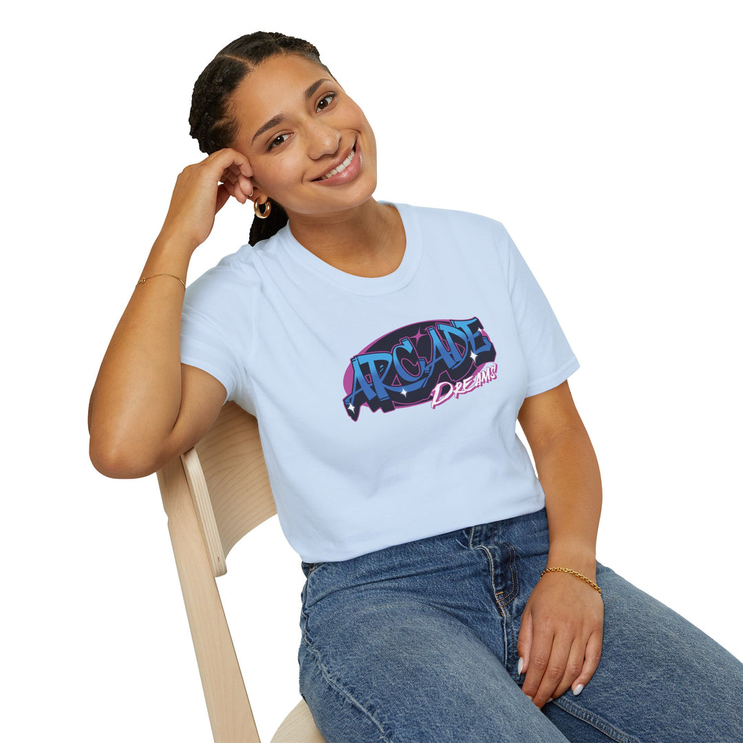 T-Shirt — Retro 'Arcade Dreamer' Neon Video Game Graphic Tee