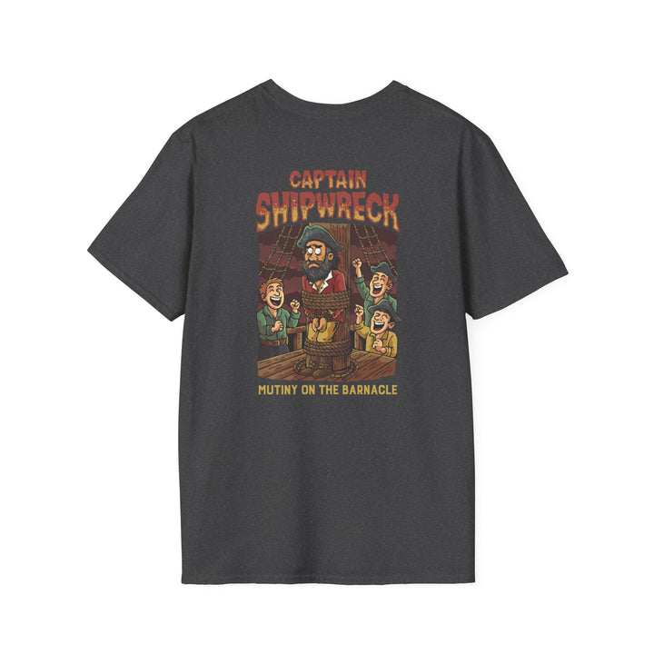 Captain Shipwreck T-Shirt — Pirate Crew Graphic Tee (Mutiny on the Barnacle)