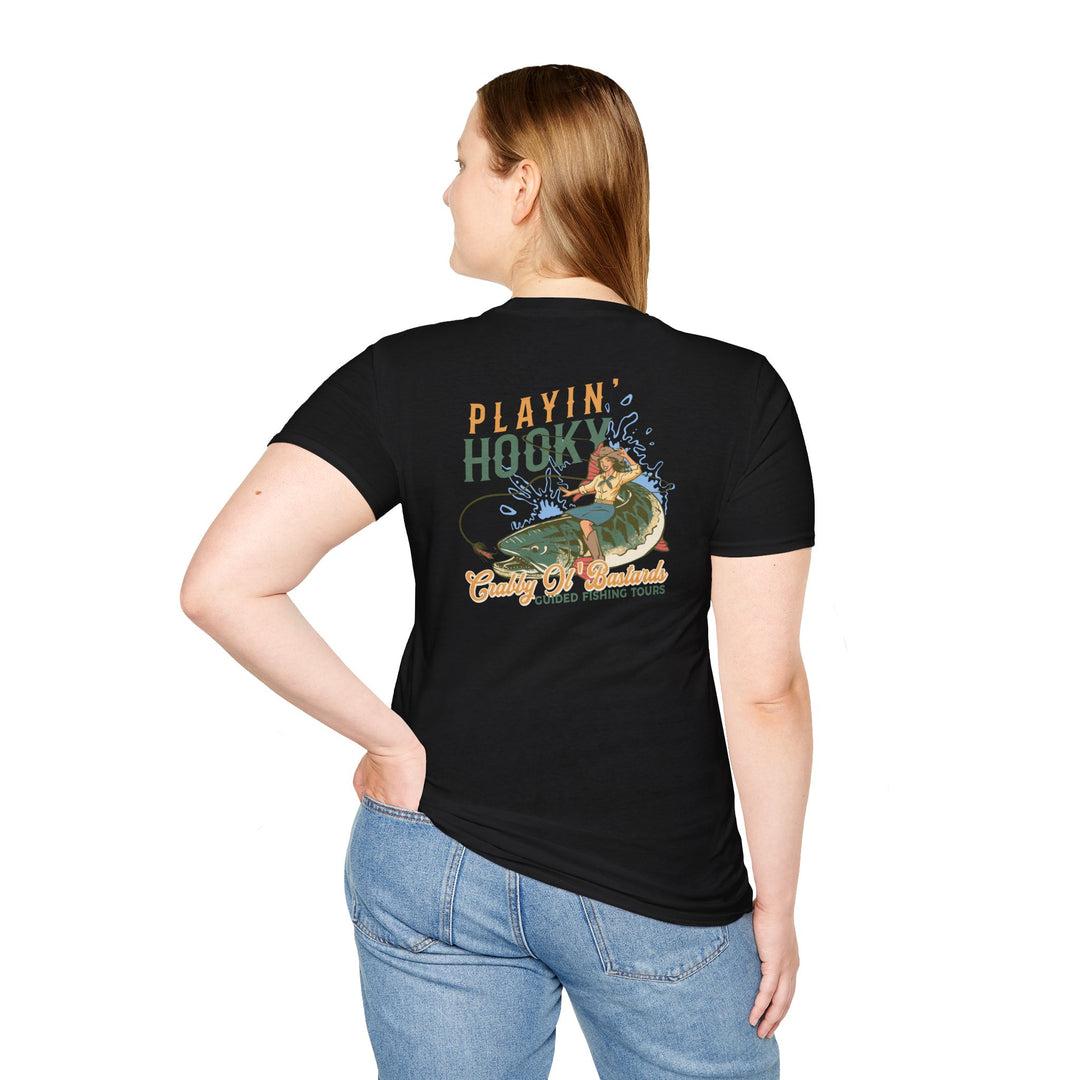 Playin' Hooky T-Shirt — Vintage Crabby Ol Bastard Fishing Tee