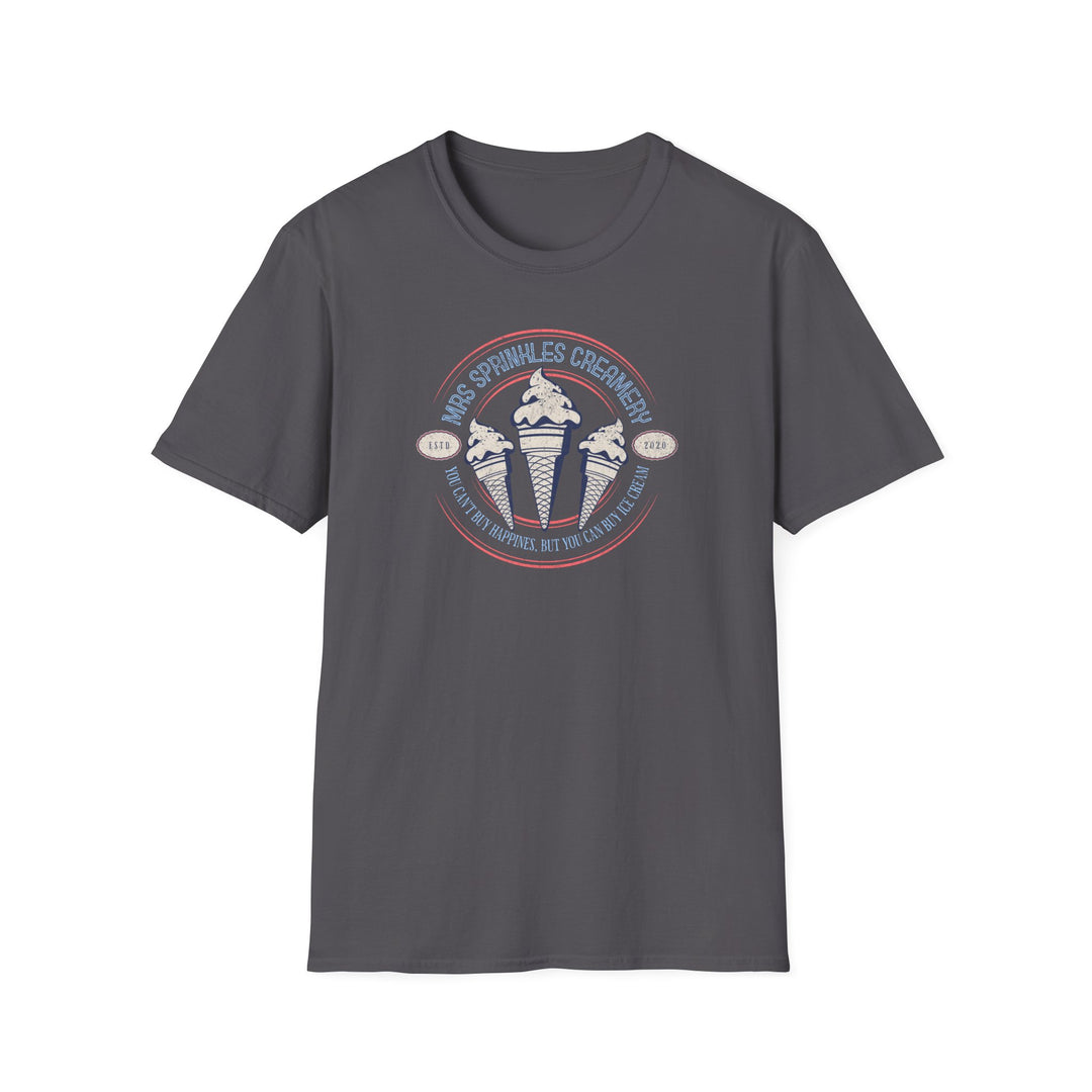 Ice Cream Parlor Vintage T-Shirt — 'Mrs Sprinkles Creamery' Retro Logo