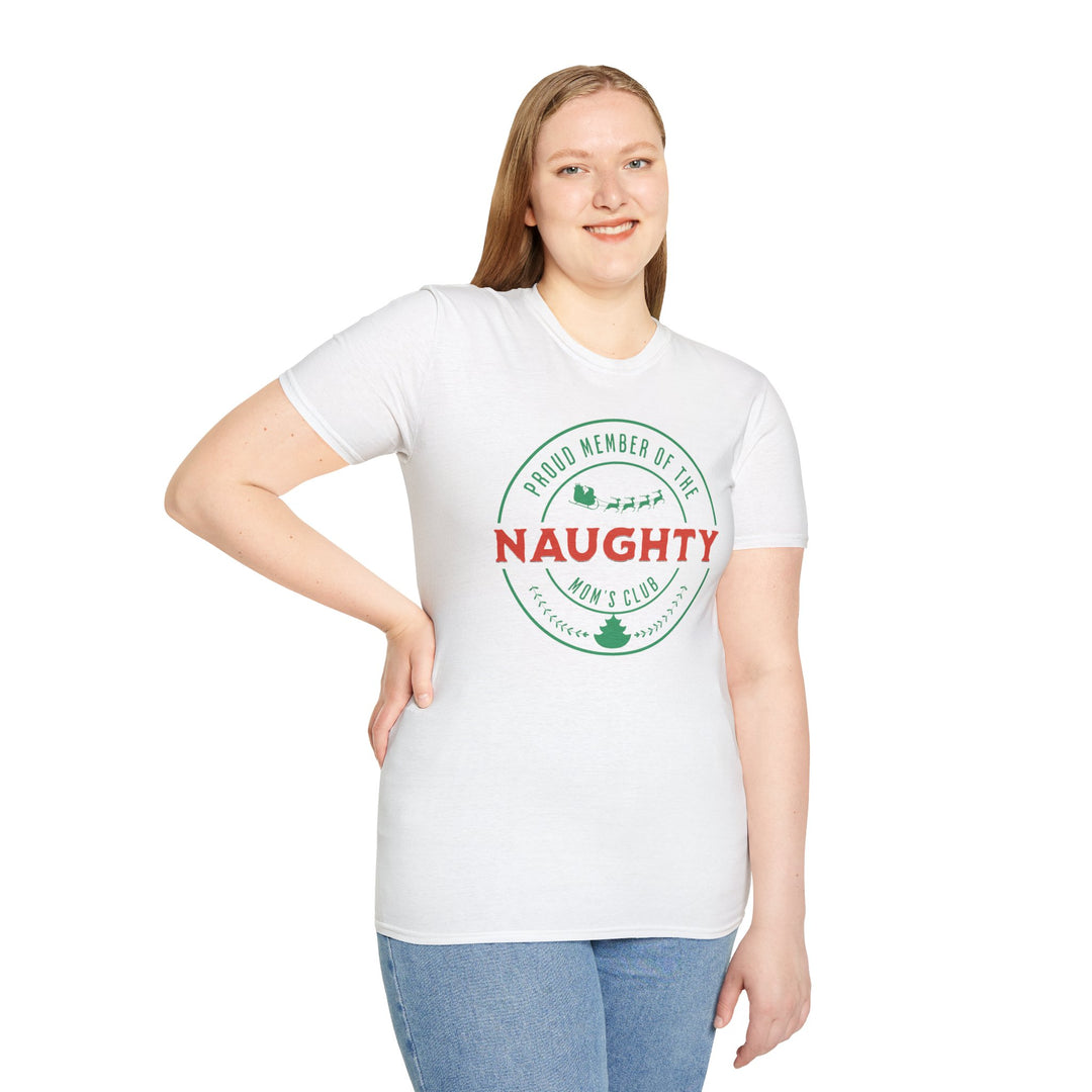 Naughty Mom's Club T-Shirt — 'Proud Member of the Naughty Mom's Club' Christmas Tee
