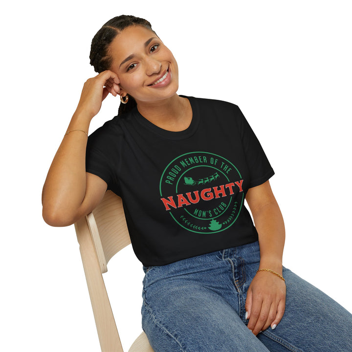 Naughty Mom's Club T-Shirt — 'Proud Member of the Naughty Mom's Club' Christmas Tee