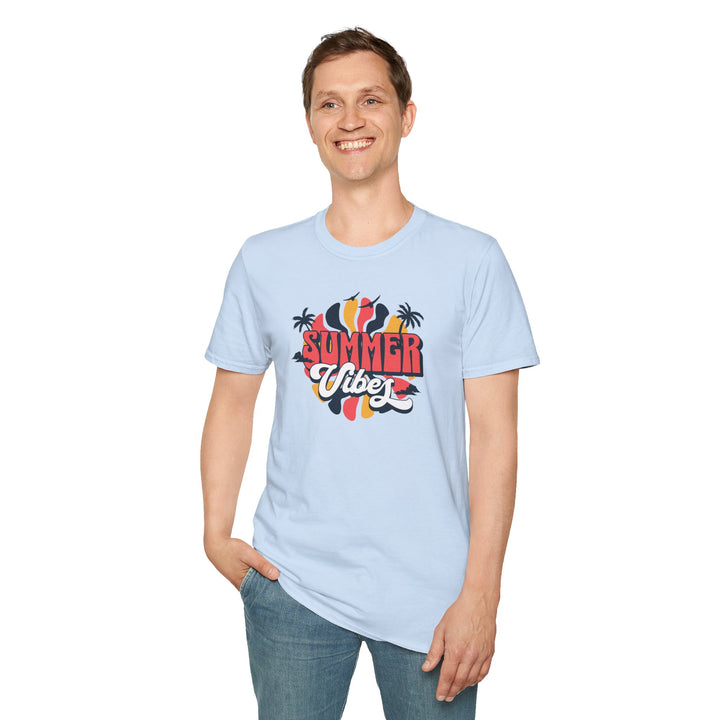Summer Vibes Retro Palm Beach T-Shirt
