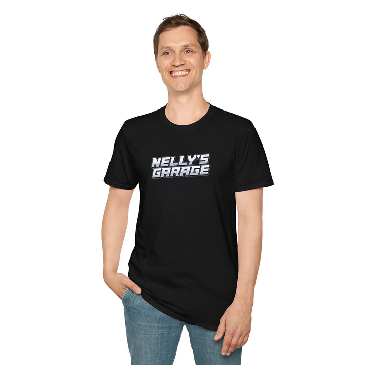 Truck Garage T-Shirt — "Nelly's Garage" Retro Cabover Semi-Truck Tee