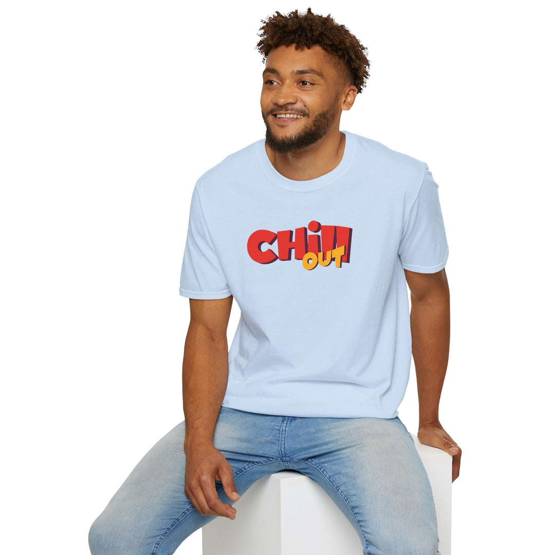 Chill Out T-Shirt — Retro Red & Yellow Graphic Tee