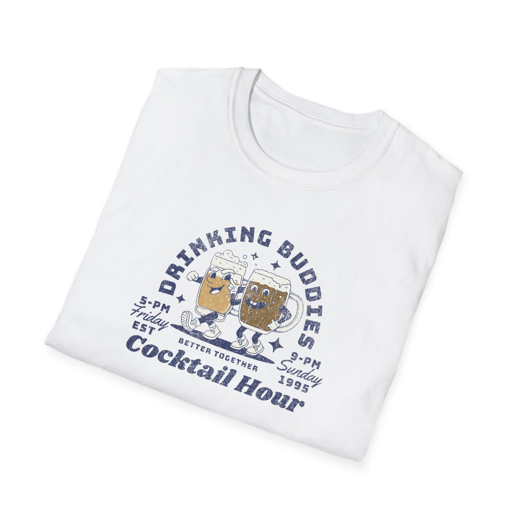 Cocktail Hour T‑Shirt — Drinking Buddies Vintage Bar Graphic Tee