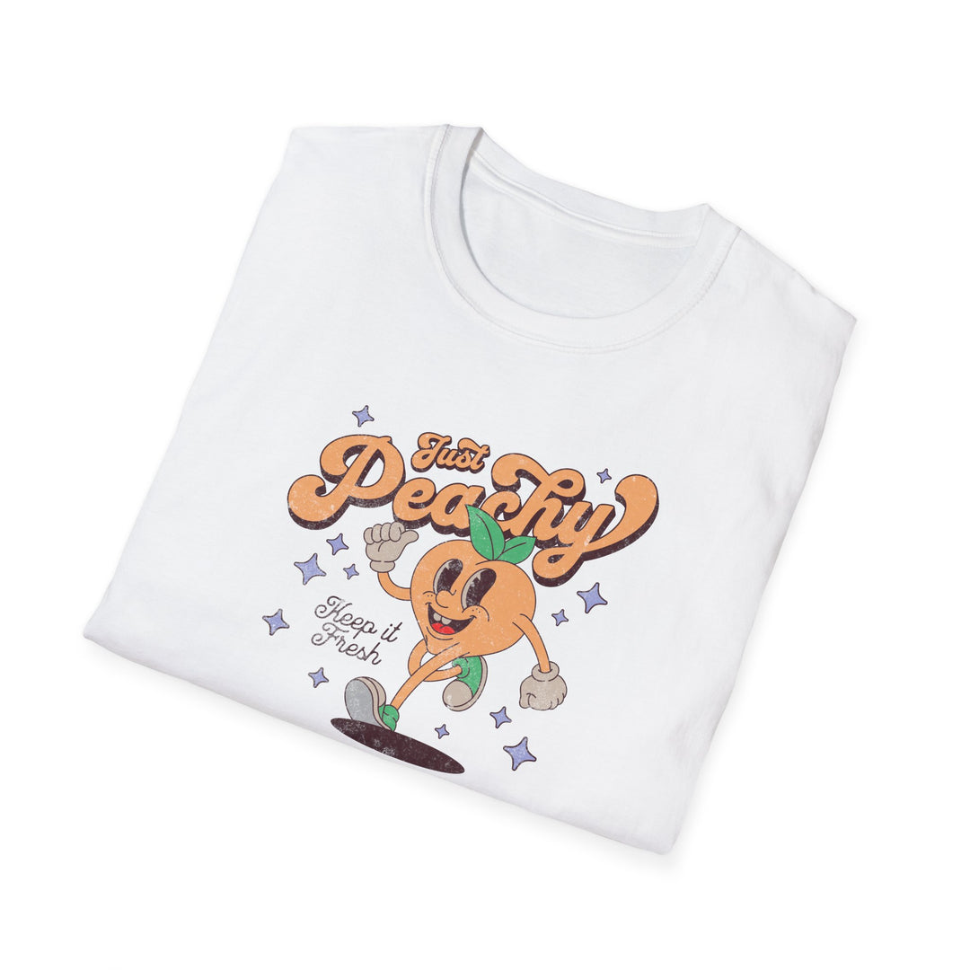 Retro Graphic T-Shirt — "Just Peachy" Vintage Tee