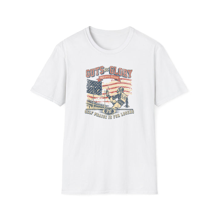 Guts & Glory Football Retro T-Shirt — Vintage American Flag Football Tee