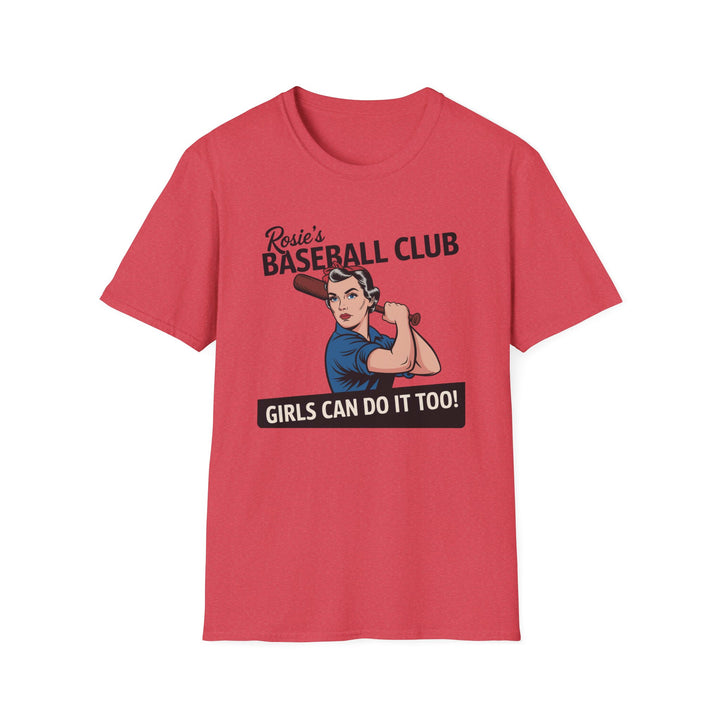 Rosie's Baseball Club Unisex Softstyle T-Shirt - Girls Can Do It Too!