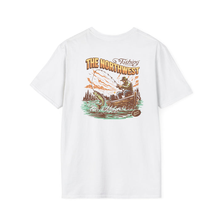 Fishing The Northwest T-Shirt — Vintage Fisherman Boat Graphic