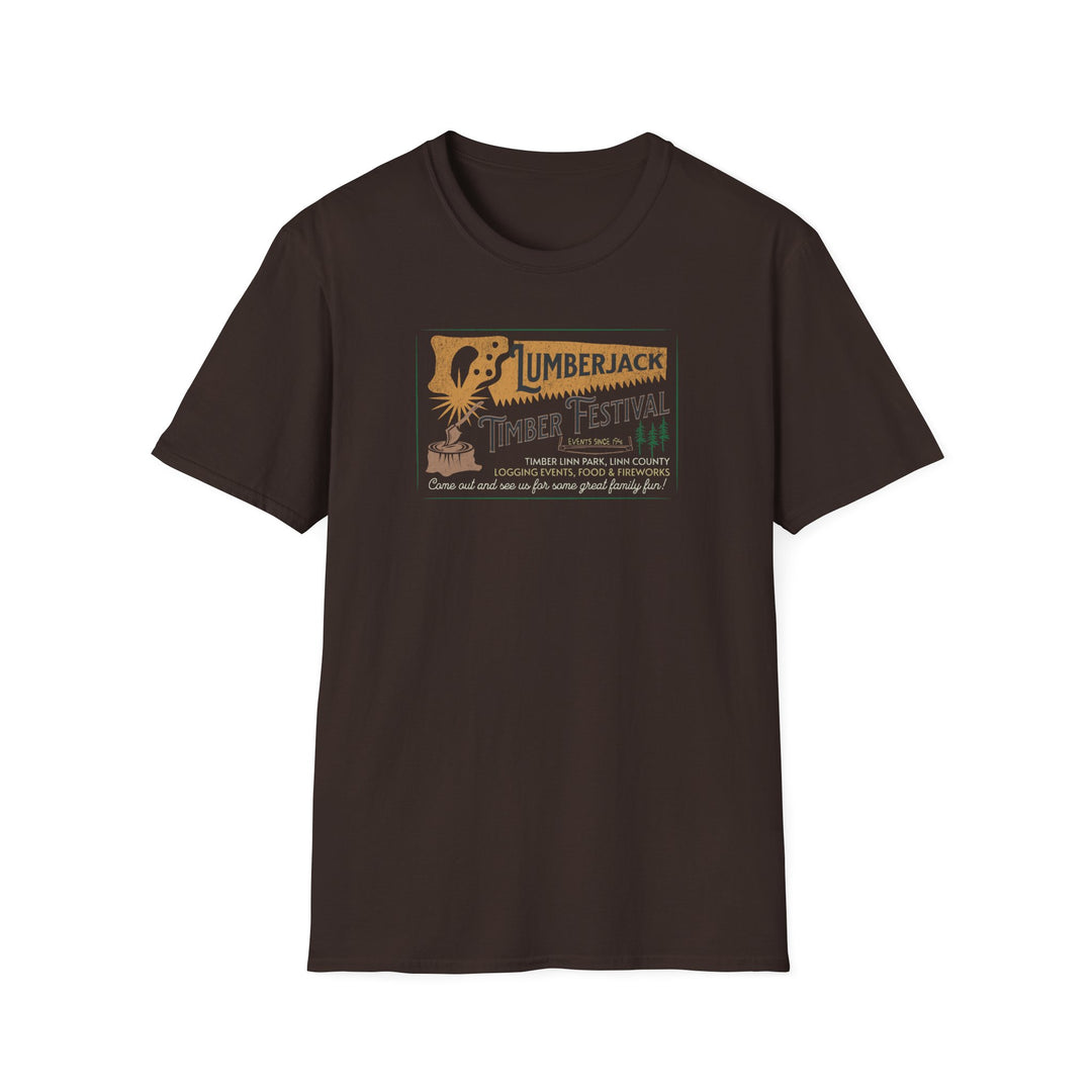 Lumberjack Timber Festival T-Shirt - Vintage Rustic Logging Event Tee