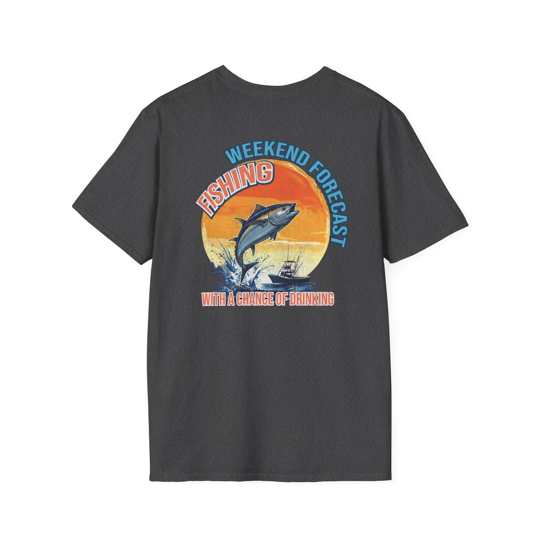 Fishing T-Shirt — "Weekend Forecast: Fishing With Chance of Drinking" Retro Tee
