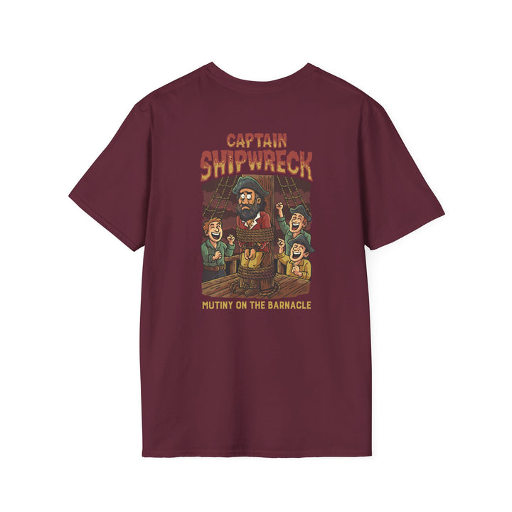 Captain Shipwreck T-Shirt — Pirate Crew Graphic Tee (Mutiny on the Barnacle)