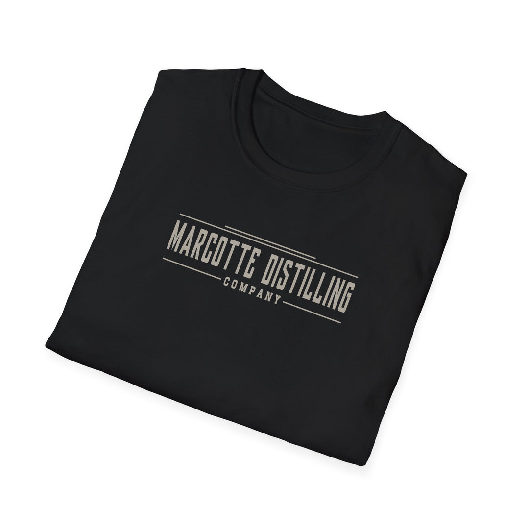 Adventure Awaits T-Shirt — Marcotte Distilling Co Retro Outdoor Logo Tee