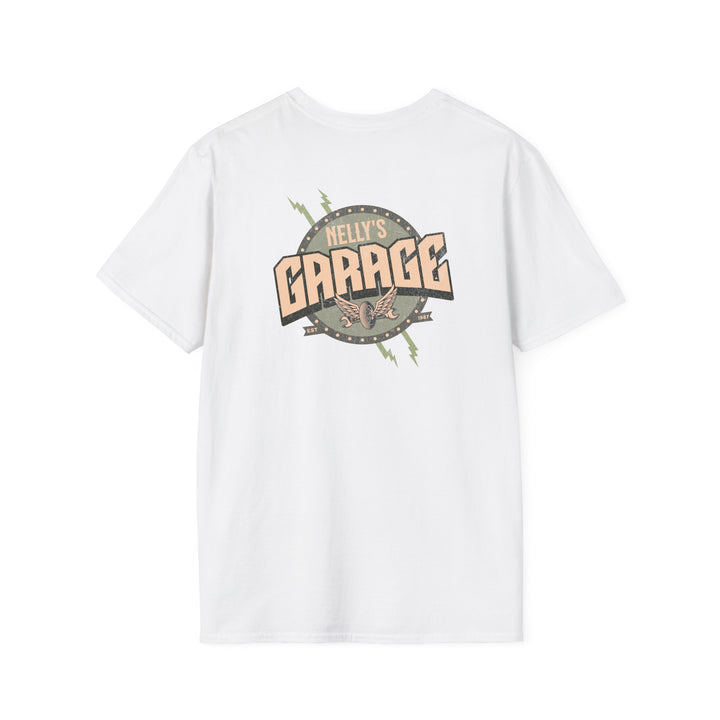 Garage Logo T-Shirt — "Nelly's Garage" Retro Automotive Tee