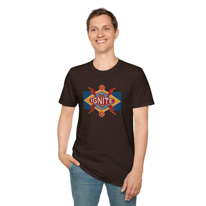 Ignite Retro Badge T-Shirt — Vintage Automotive Graphic Tee