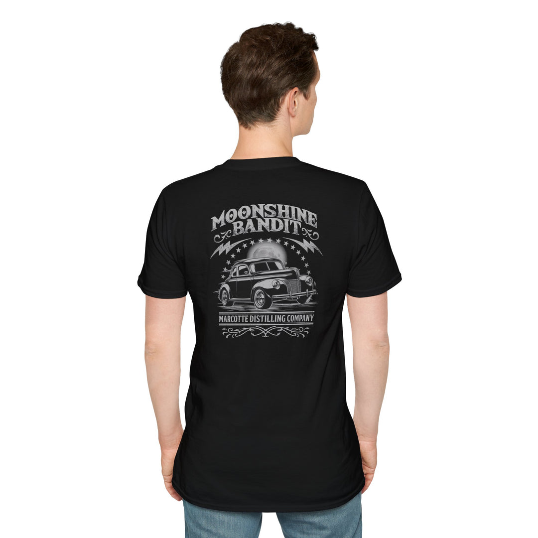 Moonshine Bandit T-Shirt — Vintage Hot Rod Distillery Graphic Tee