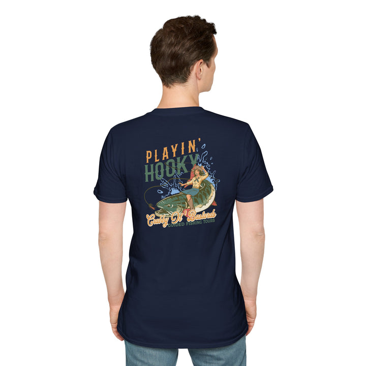 Playin' Hooky T-Shirt — Vintage Crabby Ol Bastard Fishing Tee