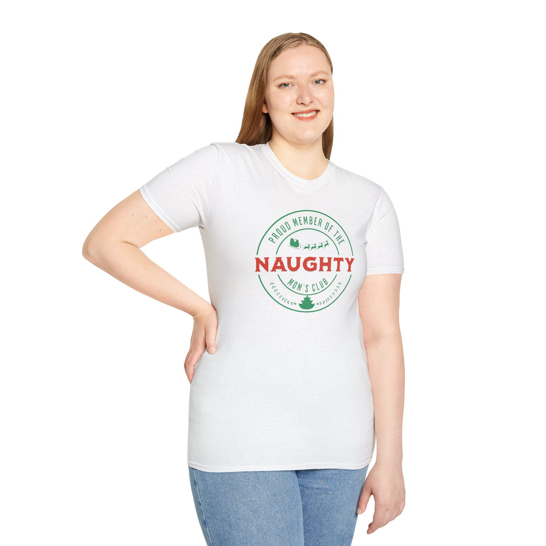 Naughty Mom's Club T-Shirt — 'Proud Member of the Naughty Mom's Club' Christmas Tee