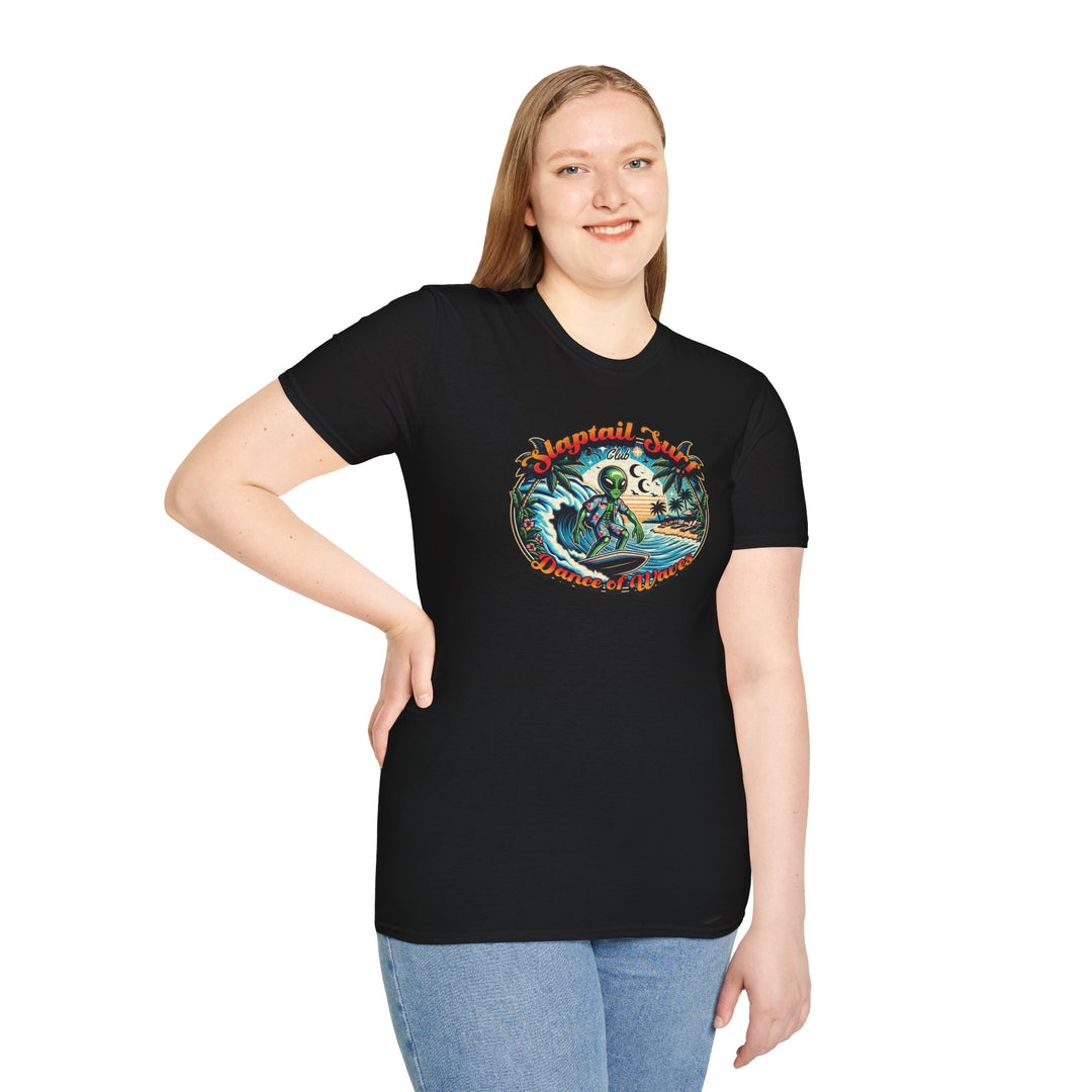 T-Shirt — "Slaptail Surf Club" Astronaut Surfing Vintage Graphic Tee