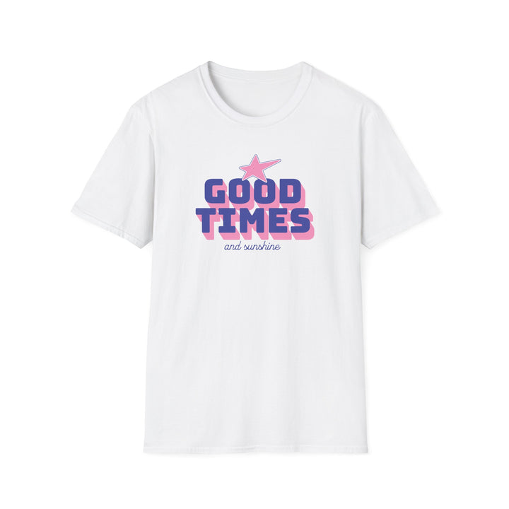 Good Times T-Shirt – Retro Pink & Blue Star Graphic